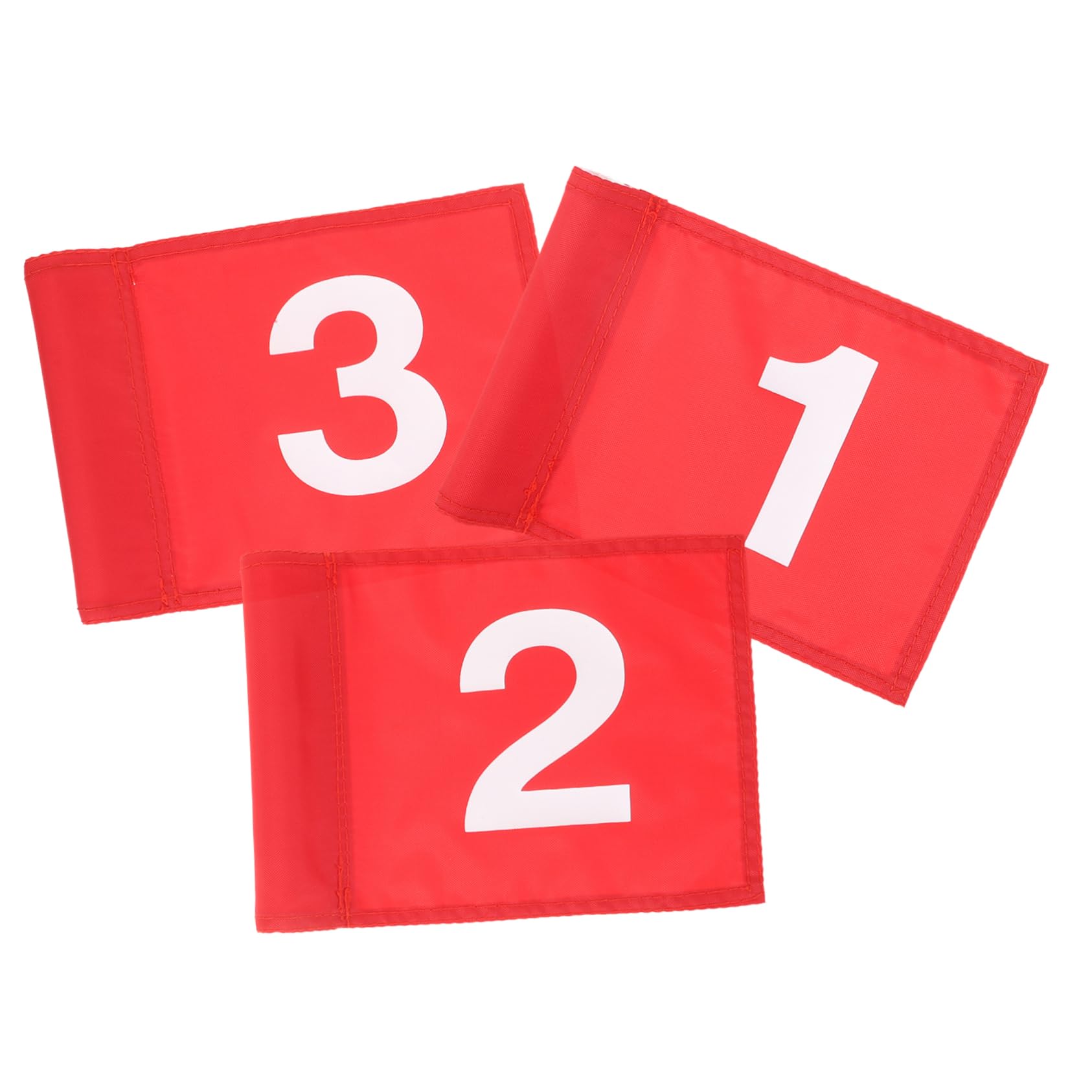 Milisten Lot de 3 Drapeaux D'entraînement de Golf Numérotés en Nylon Résistant aux UV et Déchirures, Petits Drapeaux Portables Rouges N°1-3, Adaptés pour Terrain Extérieur et Pratique