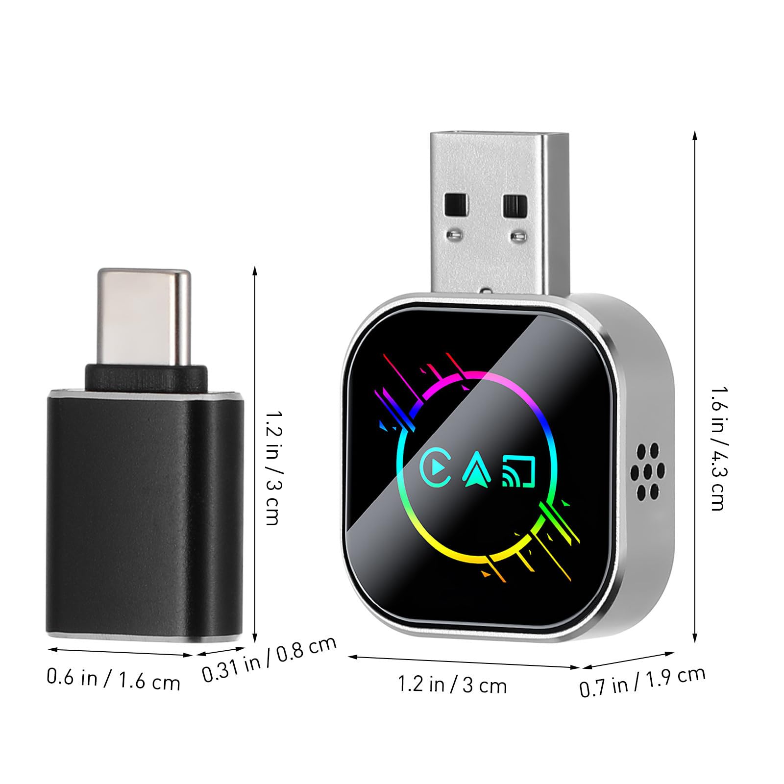 Alasum Adattatore Wireless per Auto 3-in-1 con Connettore USB a C, Mirroring dello Schermo Stabile e Integrazione Vocale per Navigazione e Streaming Multimediale