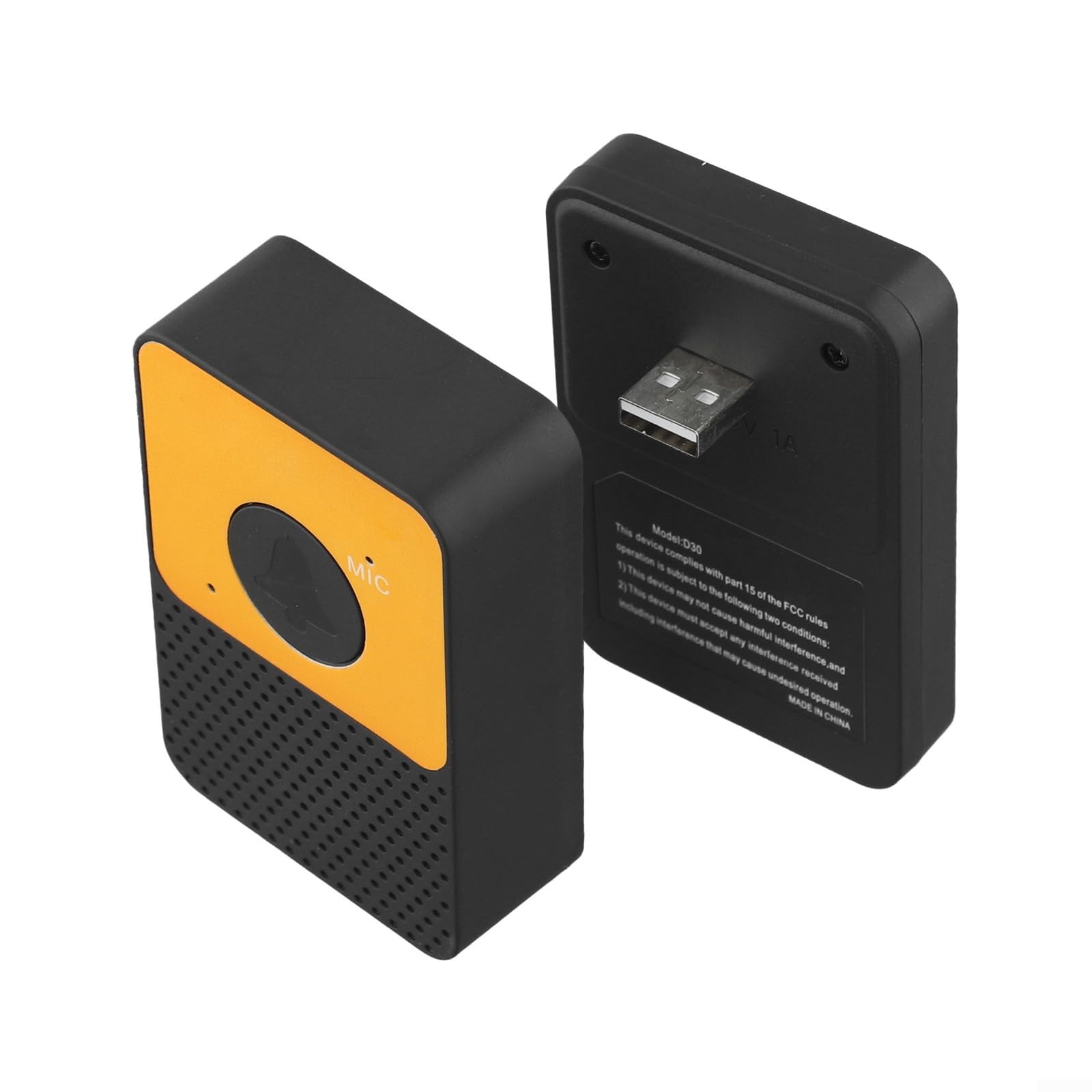 Système de sonnette interphone sans fil, audio bidirectionnel mains libres, portée de 304,8 m, 8 niveaux de volume, 4 sonneries, pas de câblage nécessaire pour le bureau à domicile