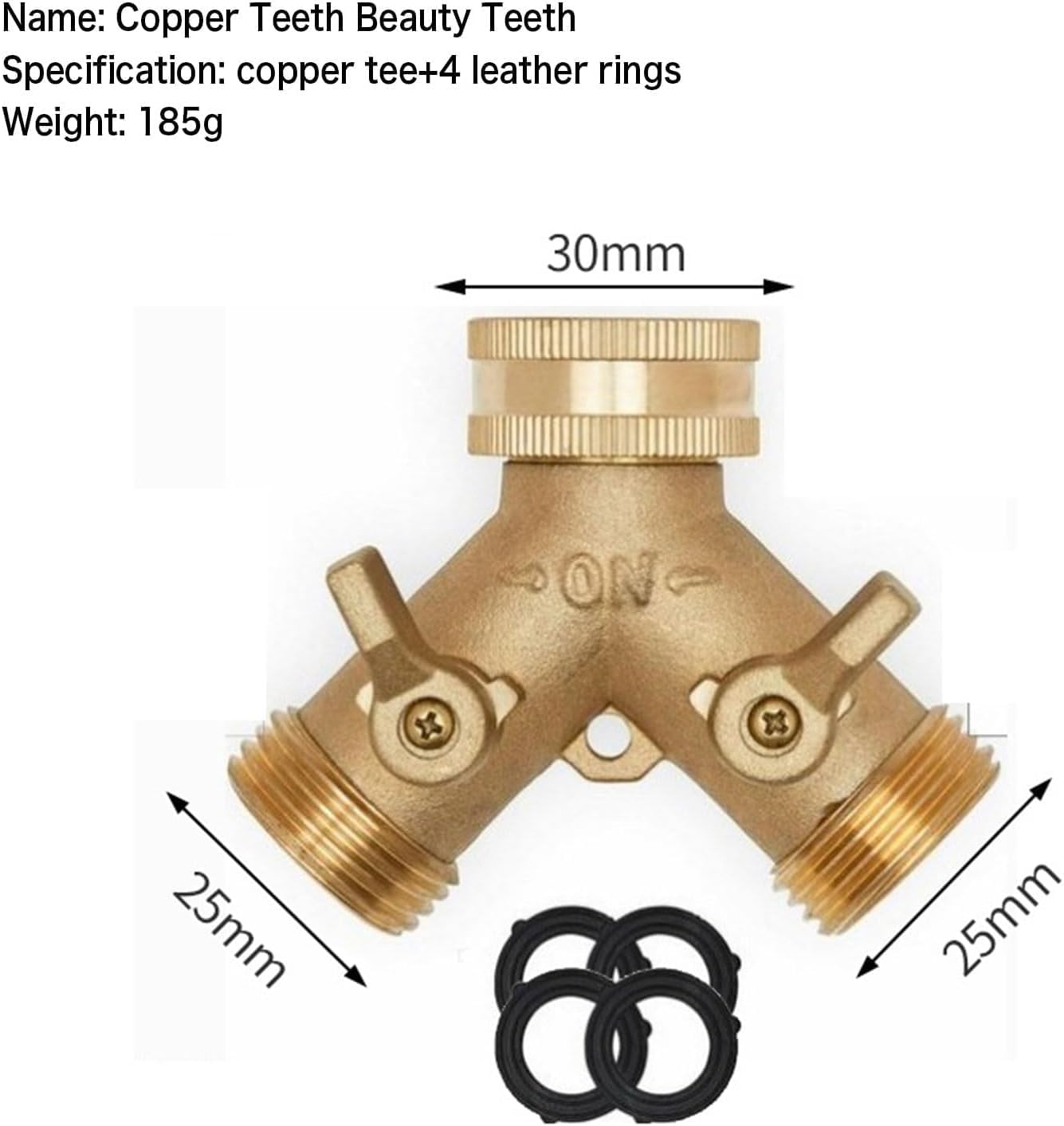 Conector de manguera en forma de Y, 2 vías, 3/4 pulgadas, adaptador de grifo de jardín para lavadora, válvulas individuales de encendido/apagado para un fácil control, duradero y a prueba de fugas