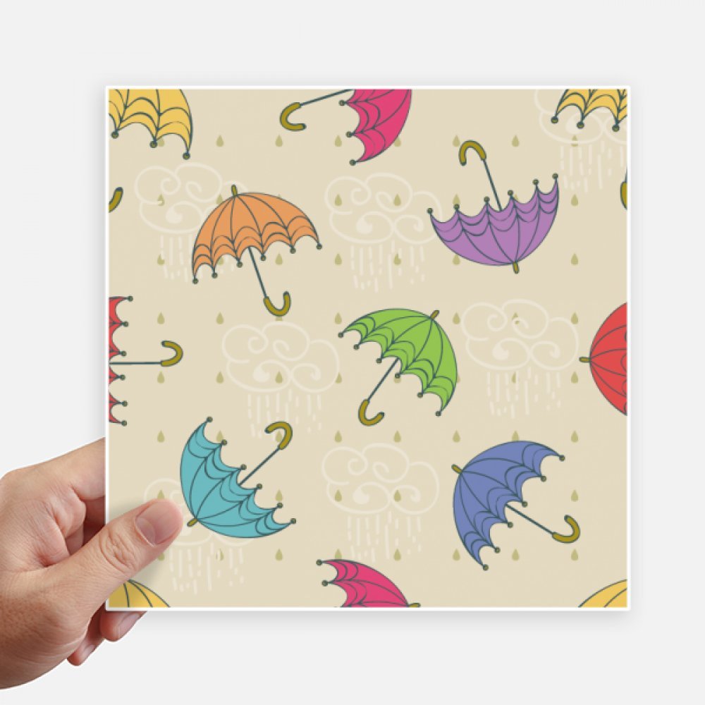 Pegatinas Pared Nube de Lluvia y Paraguas Cuadrado DIYthinker para Maletas 20cm 4 Uds