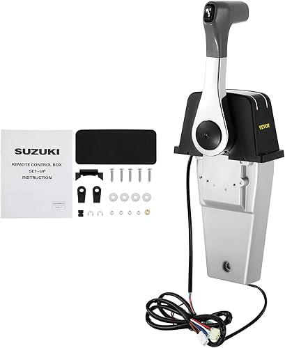 Mophorn Control de acelerador de barco 67200-93J13 Control remoto fuera de borda Caja de control remoto de un solo compartimento apto para remolque