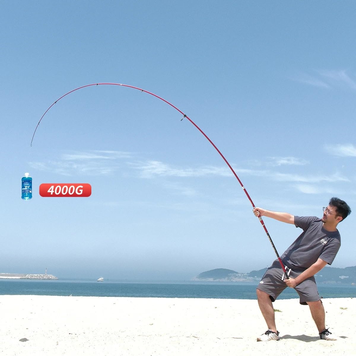 Canna da Pesca,Canna da Pesca Surfcasting Canne da Pesca telescopiche da Surf 4,2 m 4,5 m 60-120 g 30T Carbon Surfcasting Shore Fishing Pole(4.5m)