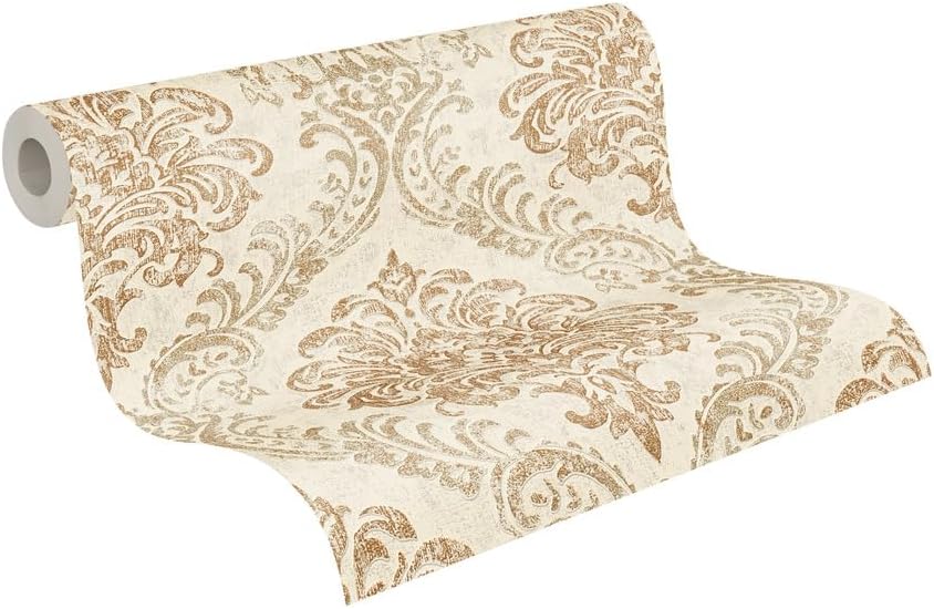 A.S. Création Livingwalls Travel Styles Non-Woven Wallpaper - Baroque Look in White and Gold - Classic Wallpaper for Various Rooms in 10.05 m x 0.53 m