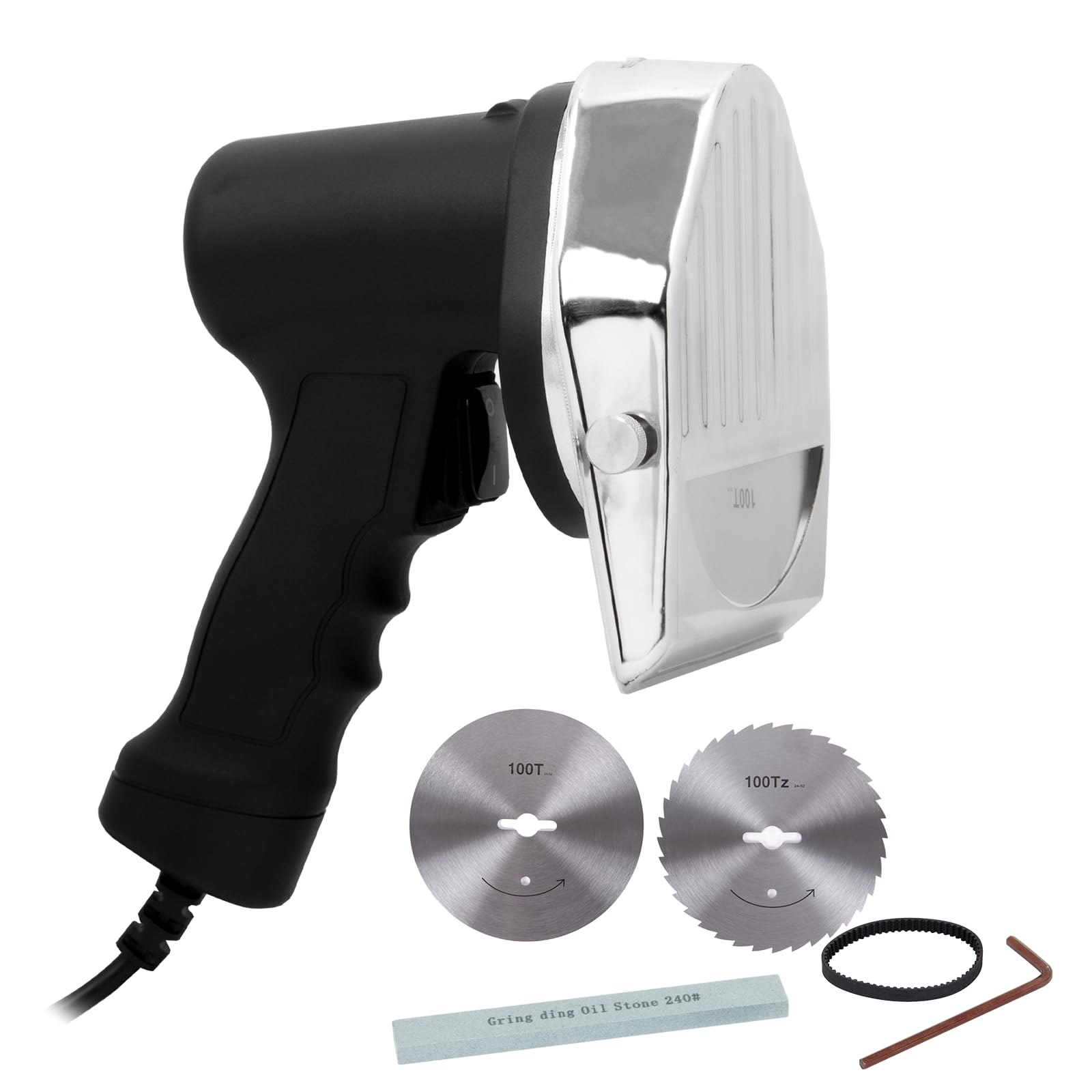 Electric Kebab Knife 80W Commercial Shawarma Turkish Knife Slicer Gyro Cutter 2800 RPM with 2 Blades Adjustable Thickness 0-8mm (Strip Line, Wave)