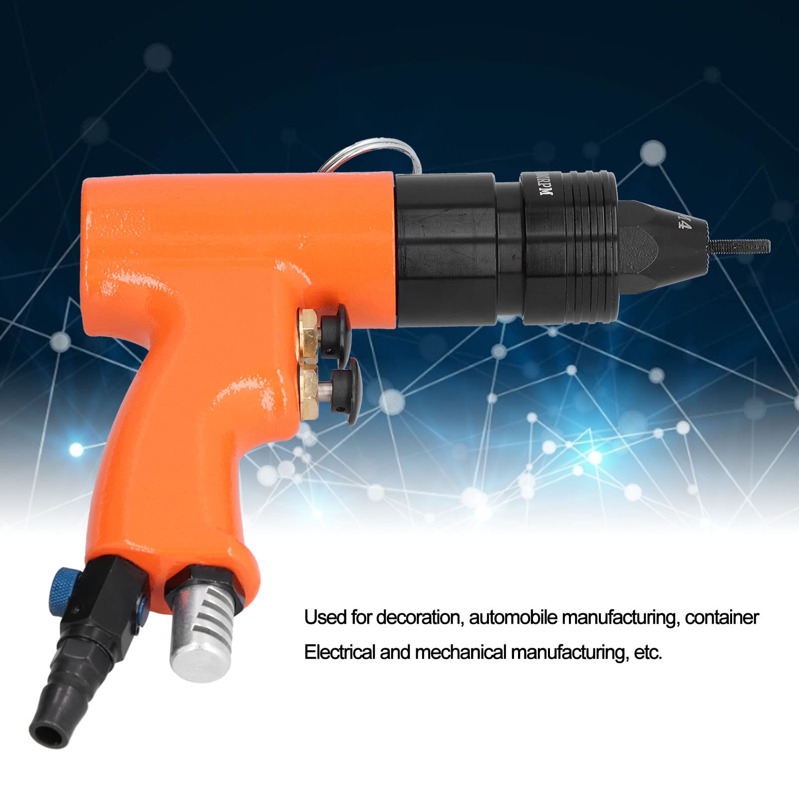 Pistola pneumatica per rivettatura, in acciaio legato resistente, per rivettatura di dadi ad aria compressa, ideale per addetti al fissaggio dei metalli.