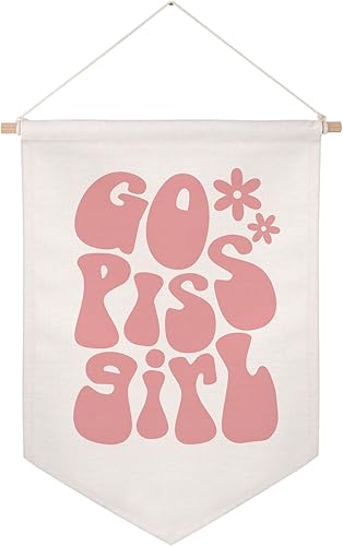 Miniatura 1 de Cartel para colgar en la pared con texto en inglés Go Piss Girl para colgar en la pared, diseño divertido y lindo para regalo, decoración de