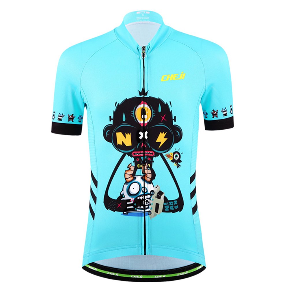 Enfant Maillot de Cyclisme Shirt, Camouflage Jaune