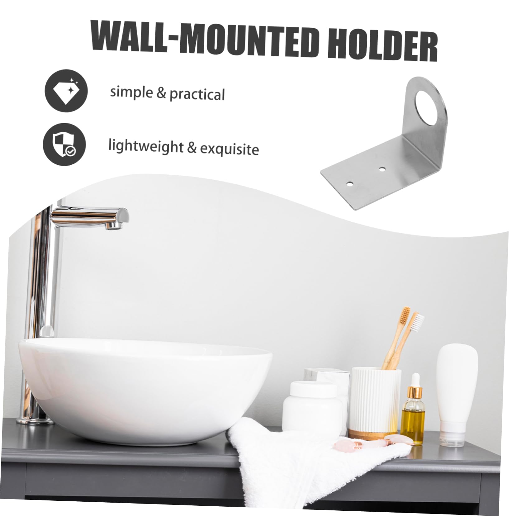 COSMEVIVI Bathroom Soap Dispenser Wall-Mounted Liquid Soap Bottle Rack Stainless Steel Shower Gel Dispenser Holder