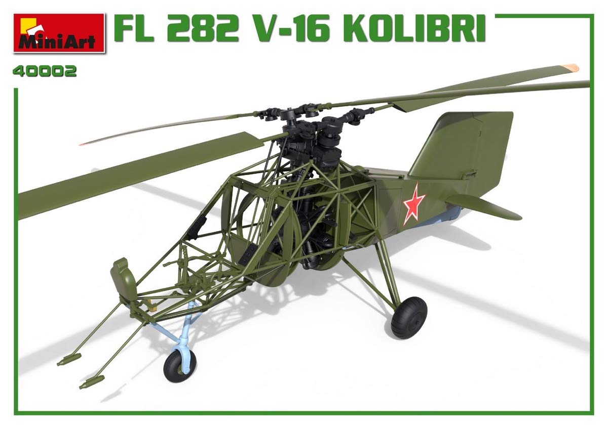 MiniArt 41002 1:35 FL 282 V-16 Hélicoptère Kolibri - Reproduction fidèle, modélisme, kit Plastique, Bricolage, Loisirs créatifs, Collage, kit modèle, à Assembler, Non Peint