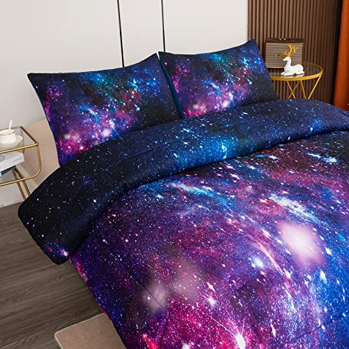 Tailor Shop Galaxy Comforter Set Universe Outer Space Blue And Purple Starry Sky Night Pattern Bedding Set For Girls Boys Kids Twin Size With 1 Comforter 1 Pillowcase… #TOP1