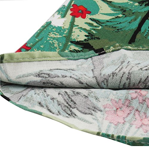 Girstunm Women's Pleated Vintage Skirt Floral Print A-Line Midi Skirts With Pockets Christmas-Tree L #TOP5