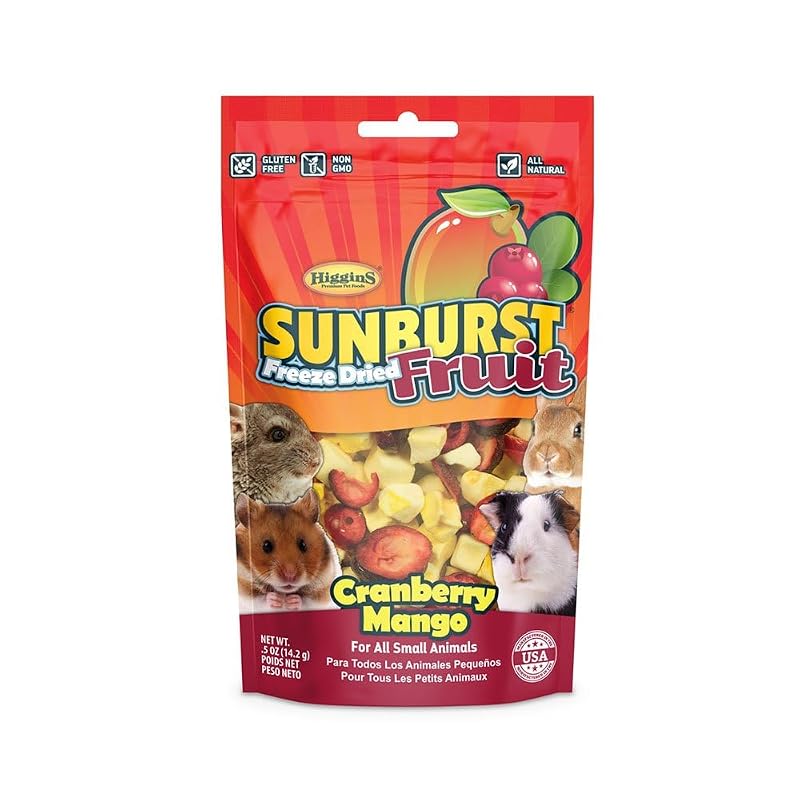 Petisco para Pequenos Animais com Frutas Liofilizadas Cranberry e Manga Higgins 14 g