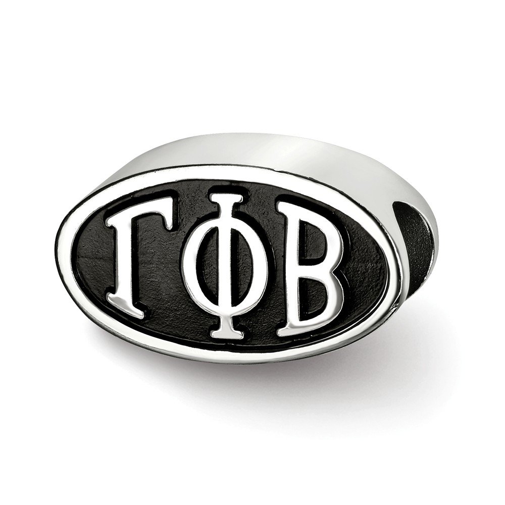 Jay Seiler Sterling Silver Logoart Gamma Phi Beta Oval Letters Bead, Sterling Silver