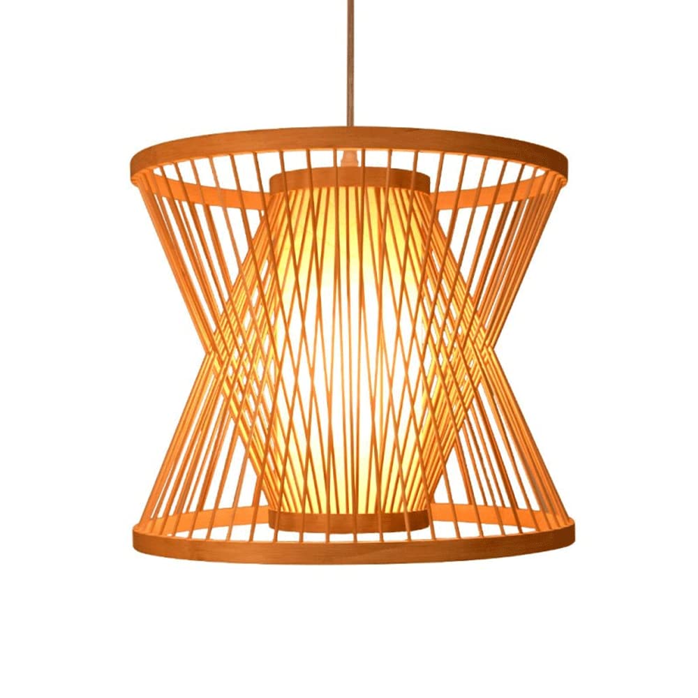 Linterna antigua de iluminación colgante ratán y techo de madera para lámpara individual