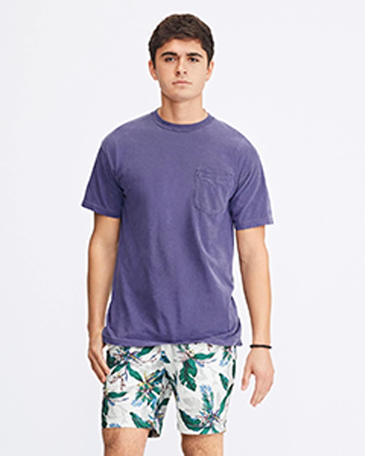 Comfort Colors Men's Adult Short Sleeve Pocket Tee, Style 6030 (Large, Chalky Blue) - Image 7