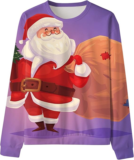 Amazon Co Jp スウェット メンズ 上下セット 綿 メンズ冬秋カジュアル O ネック長袖クリスマス プリント プルオーバー スウェットシャツ トップ ブラウス スウェット メンズ 上 スポーツ アウトドア