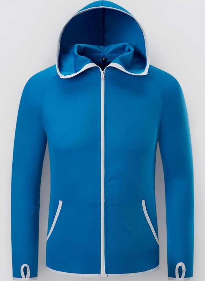Men's Lightweight Running Jacket with Hood Breathable Cycling Jacket Plus Size Soft Fishing Jacket Softshell Hooded