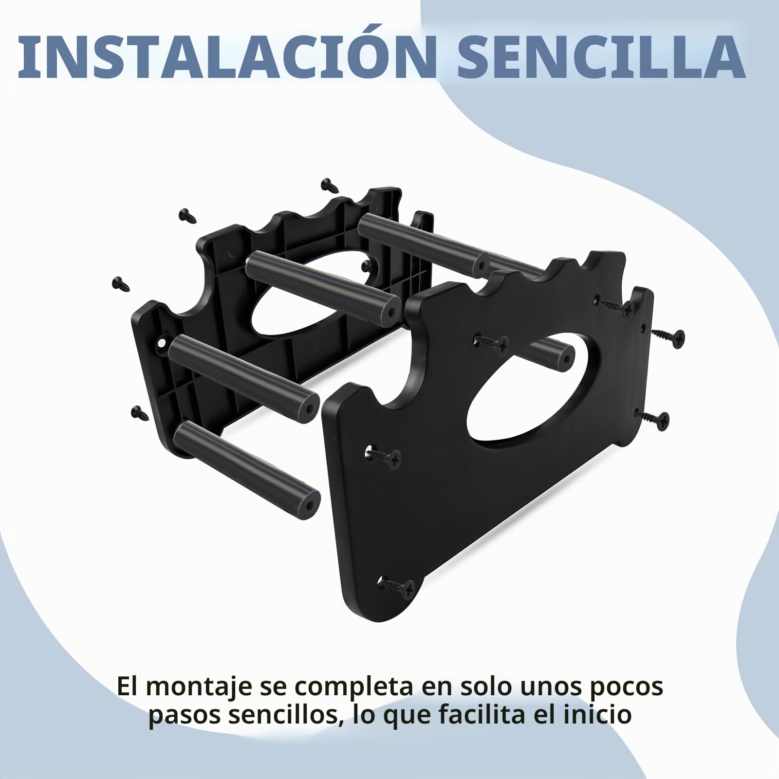 Soporte Mancuernas, Mancuernero, Compacto Soporte para Pesas, Soporte Pesas con Capacidad para 4 Mancuernas Pequeñas, Ideal para Gimnasios Domésticos, Doble Capa, Negro
