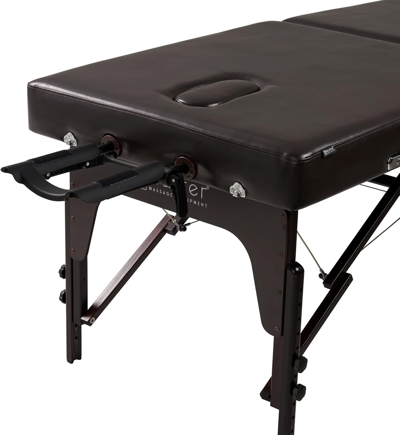 Master Massage - Lettino da massaggio portatile Supreme, 79 cm, color cioccolato, cuscino memory da 7,6 cm, con foro per il viso, pacchetto completo di lettino per massaggi