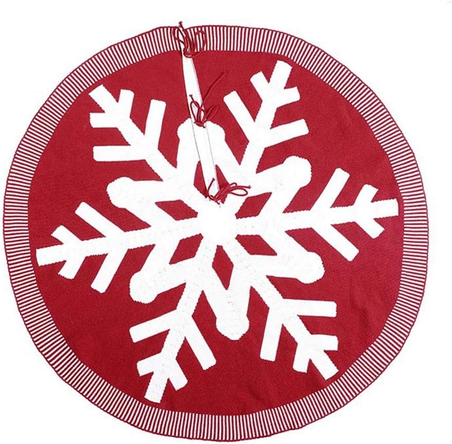 Christmas Tree Skirt, 122cm Snowflake Christmas Tree Skirt Ornaments Floor Mat Cover Party Home Holiday Decor