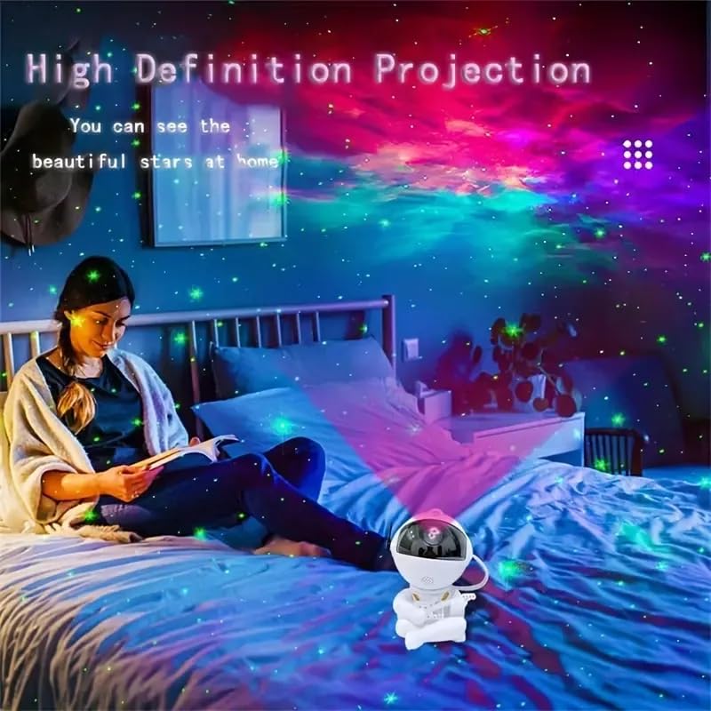 Image of One94Store Astronaut Galaxy Projector Night Light - 360 Rotating Nebula Star Projector with Remote, Timer & Adjustable Head - LED Space Lamp for Kids' Bedroom, Home, Gifts, Toys (Star Astronaut)