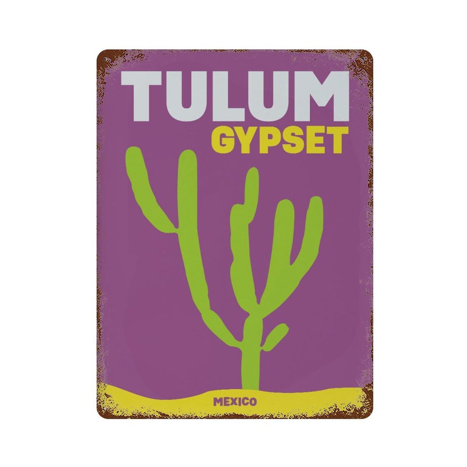 xiaoxiaoshen Tulum Travel Mexico Cactus Wall Decor Art Metal Tin Poster Modern Home Decor Art Home Bar Shop Decorations Vintage Sign 40x30cm