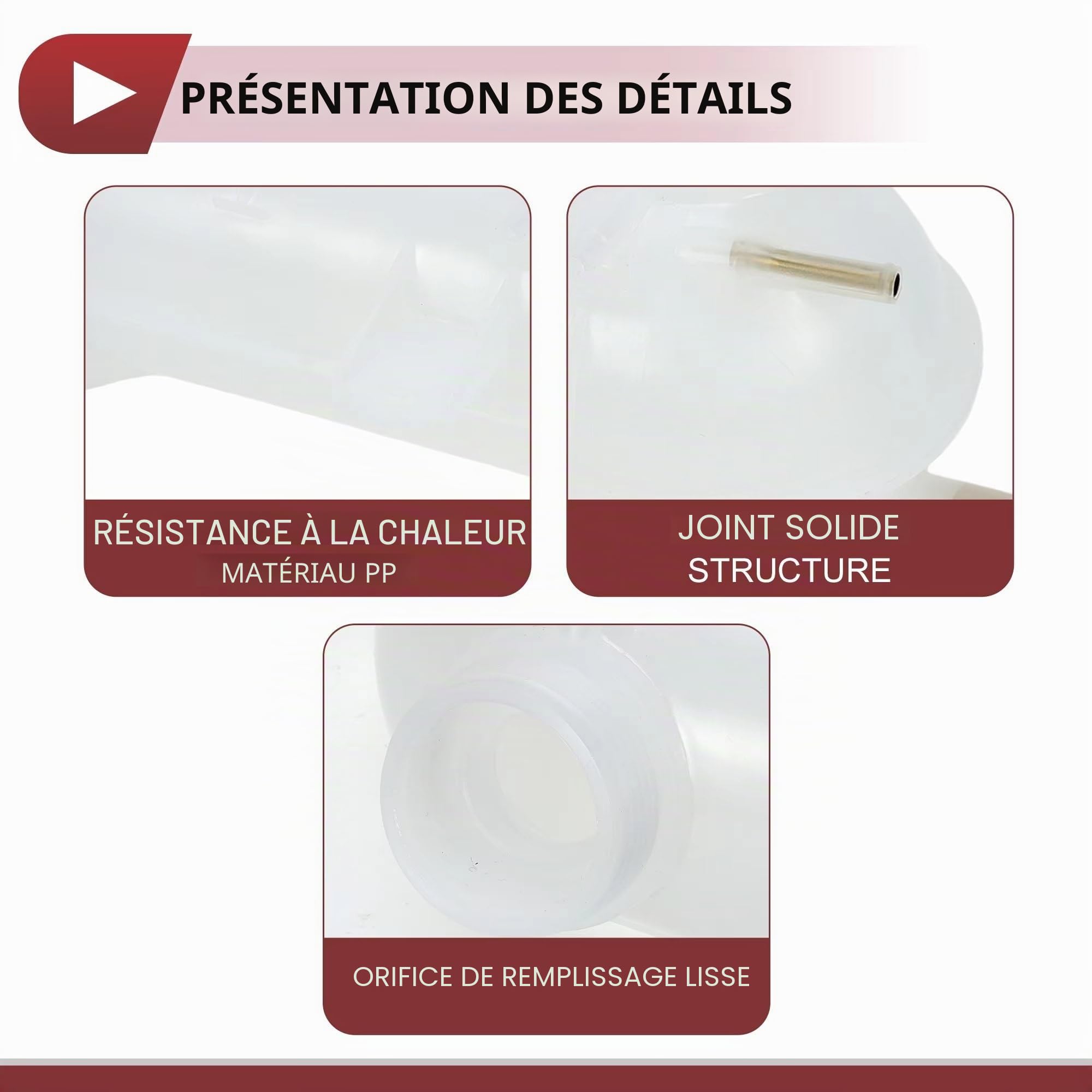 Vase D'expansion Radiateur Compatible avec BMW pour E30 325e L6 2,7 L pour E28 528e L6 2,7 L 1984-1987 Réservoir Débordement D'expansion Liquide Refroidissement Moteur Voiture 17111707540