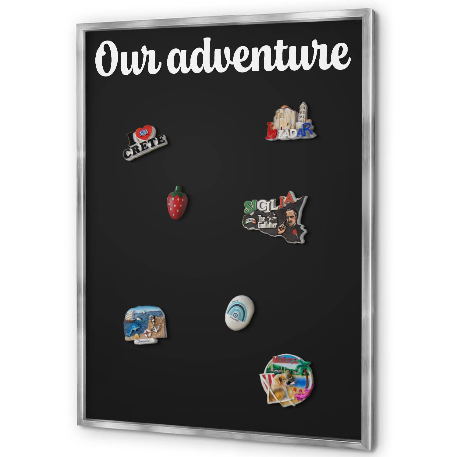 Explorer Magnetic Board 70x100 cm | Silver Frame | Our Adventure