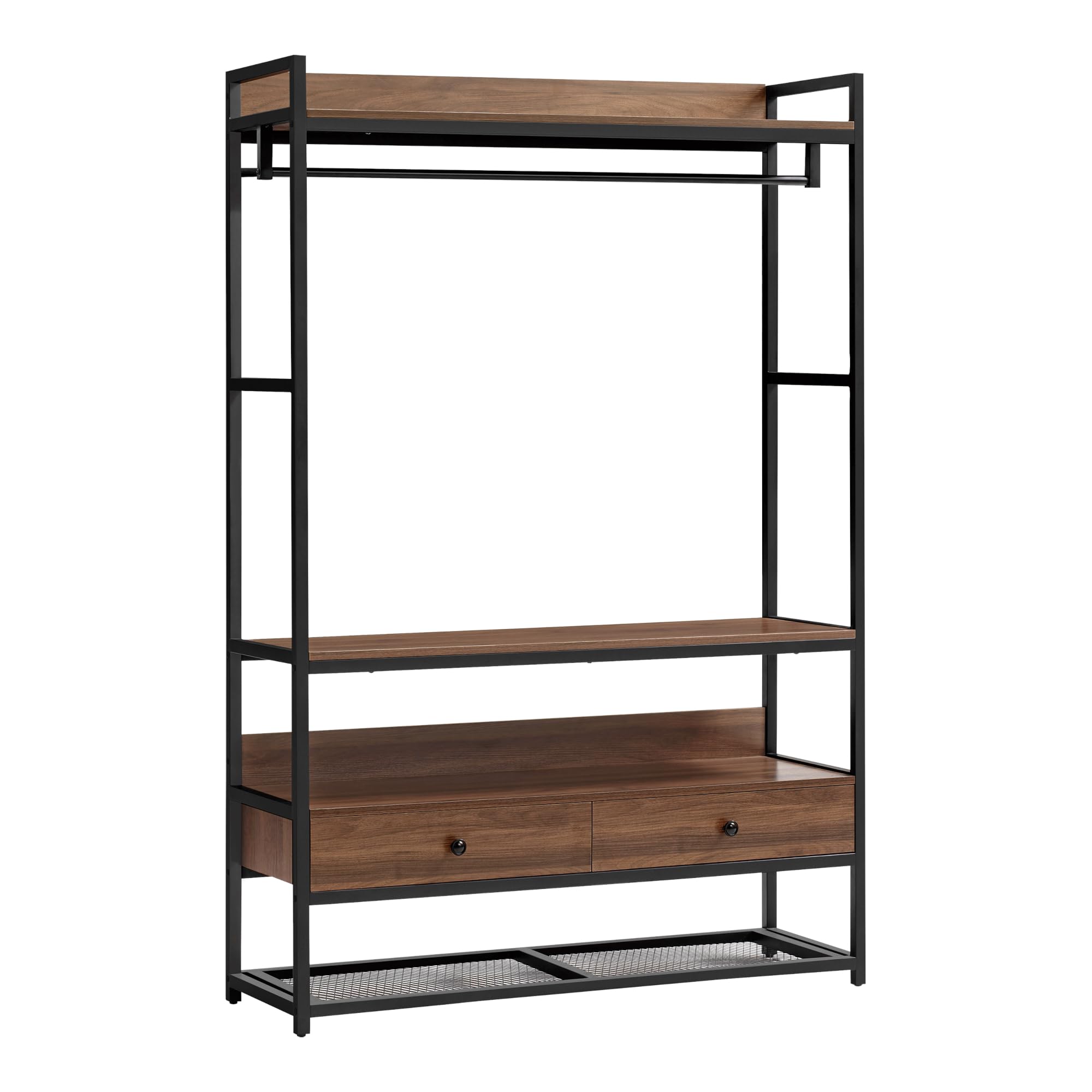 Armadio Aperto En.casa 180x120cm - Guardaroba Con Cassetti E Appendiabiti In Effetto Noce - Foto 11