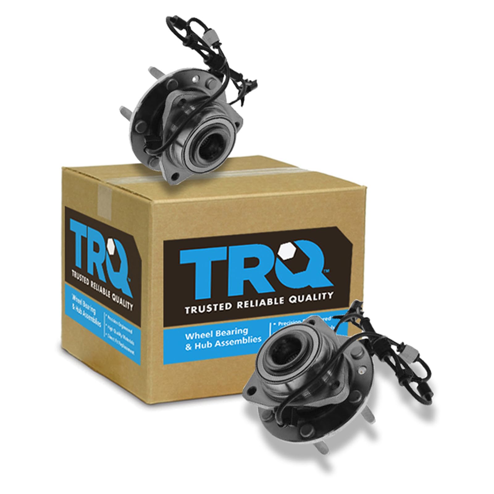 TRQ Front Wheel Bearing and Hub Assembly Set 2 Piece