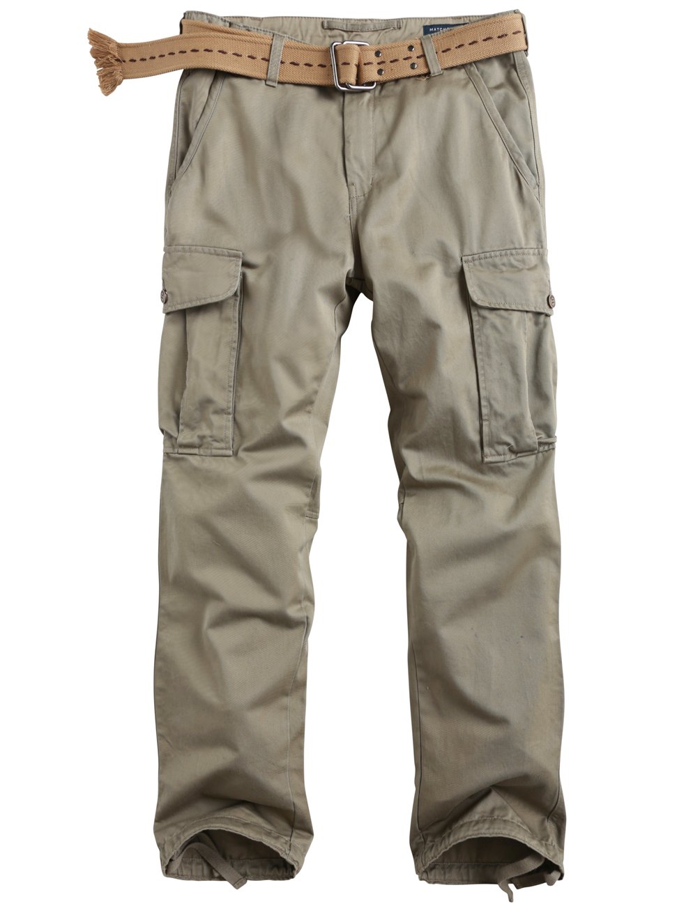 Match Men's Tapered Flat Front Casual Chino Pants