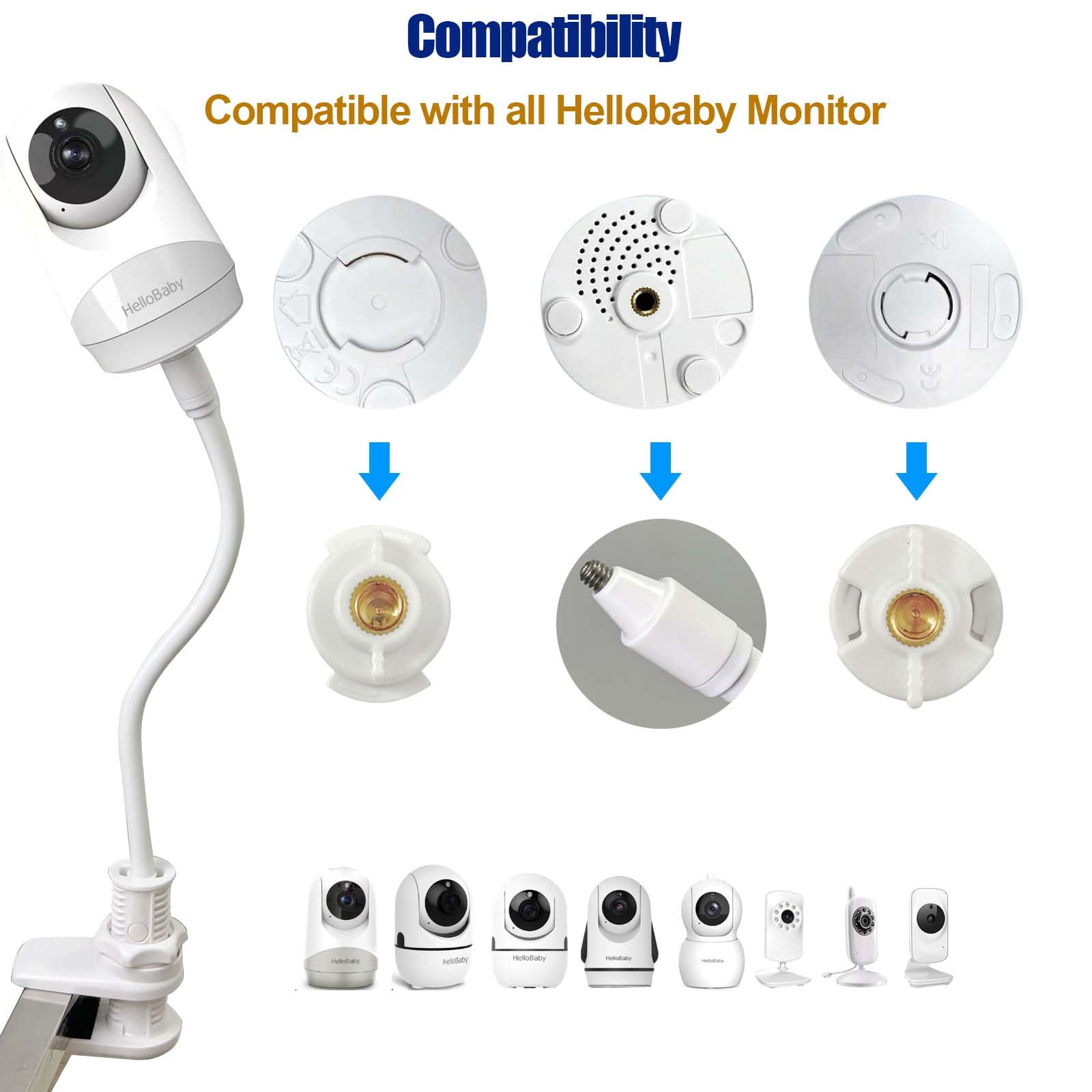 JAMUILS Universal Baby Video Monitor Mount Holder for Cot Clip Baby Monitor Stand Attach to Crib - Image 4
