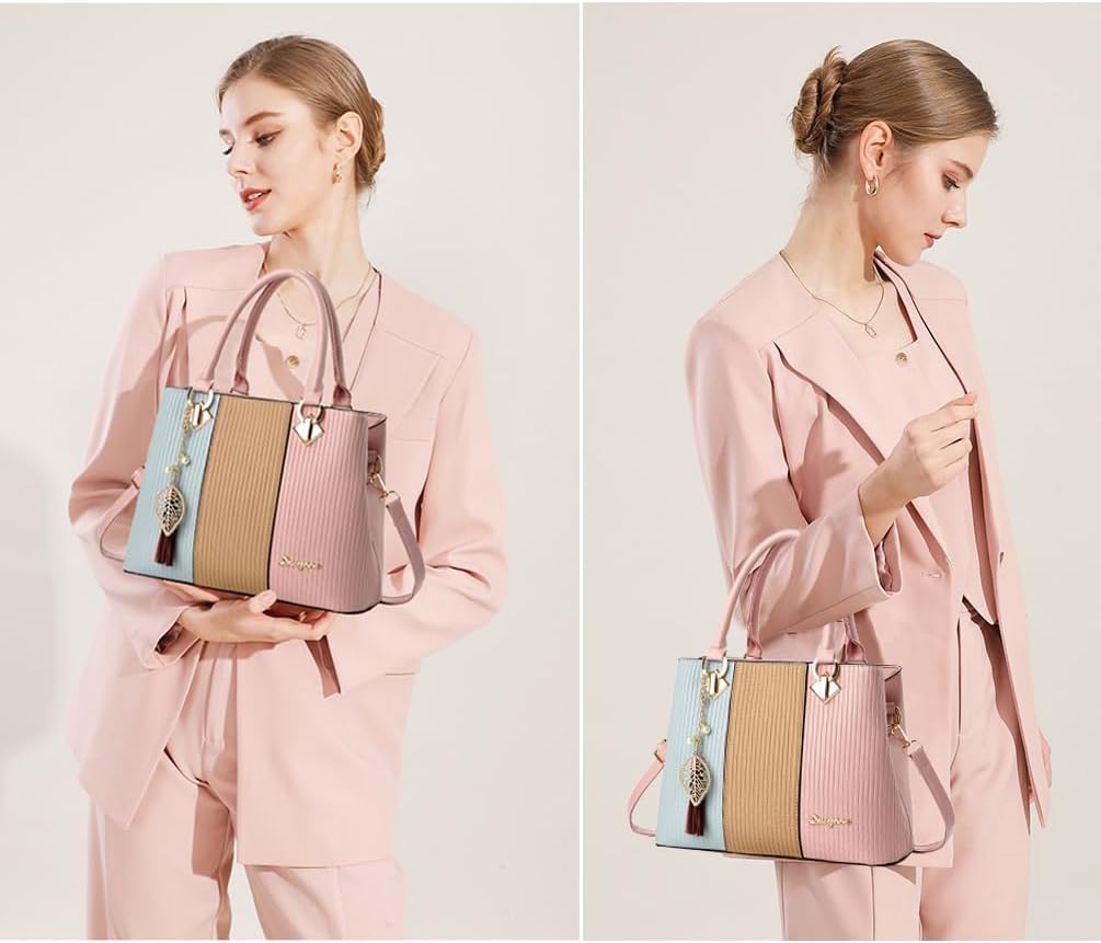 Purses and Handbags for Women Leather Tote Shoulder Bag Medium Satchel Purse Top Handle Bags for Ladies