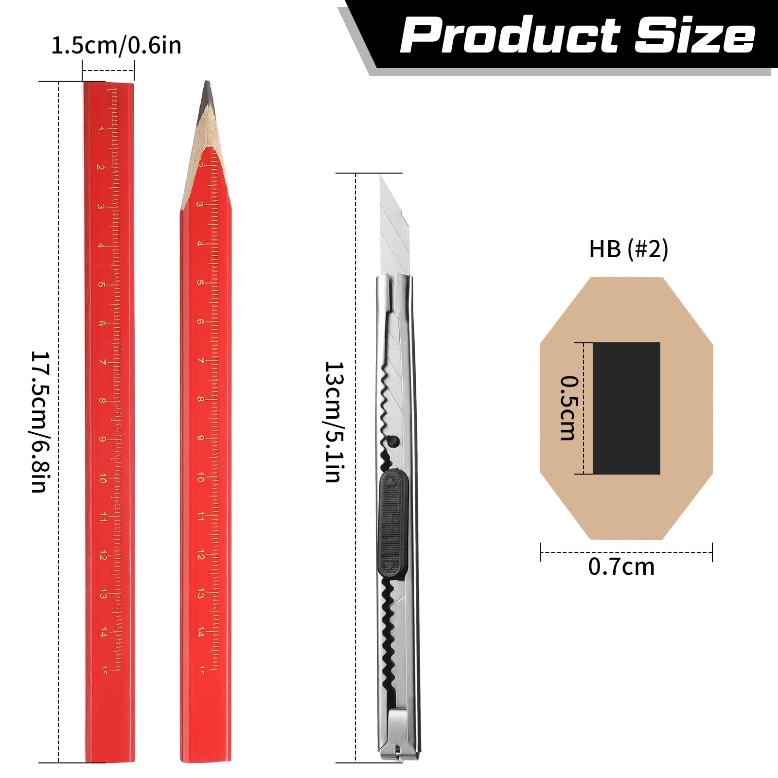Clabby 13 Pcs Carpenter Pencils Flat Octagonal Construction Pencils — Amazon image 2