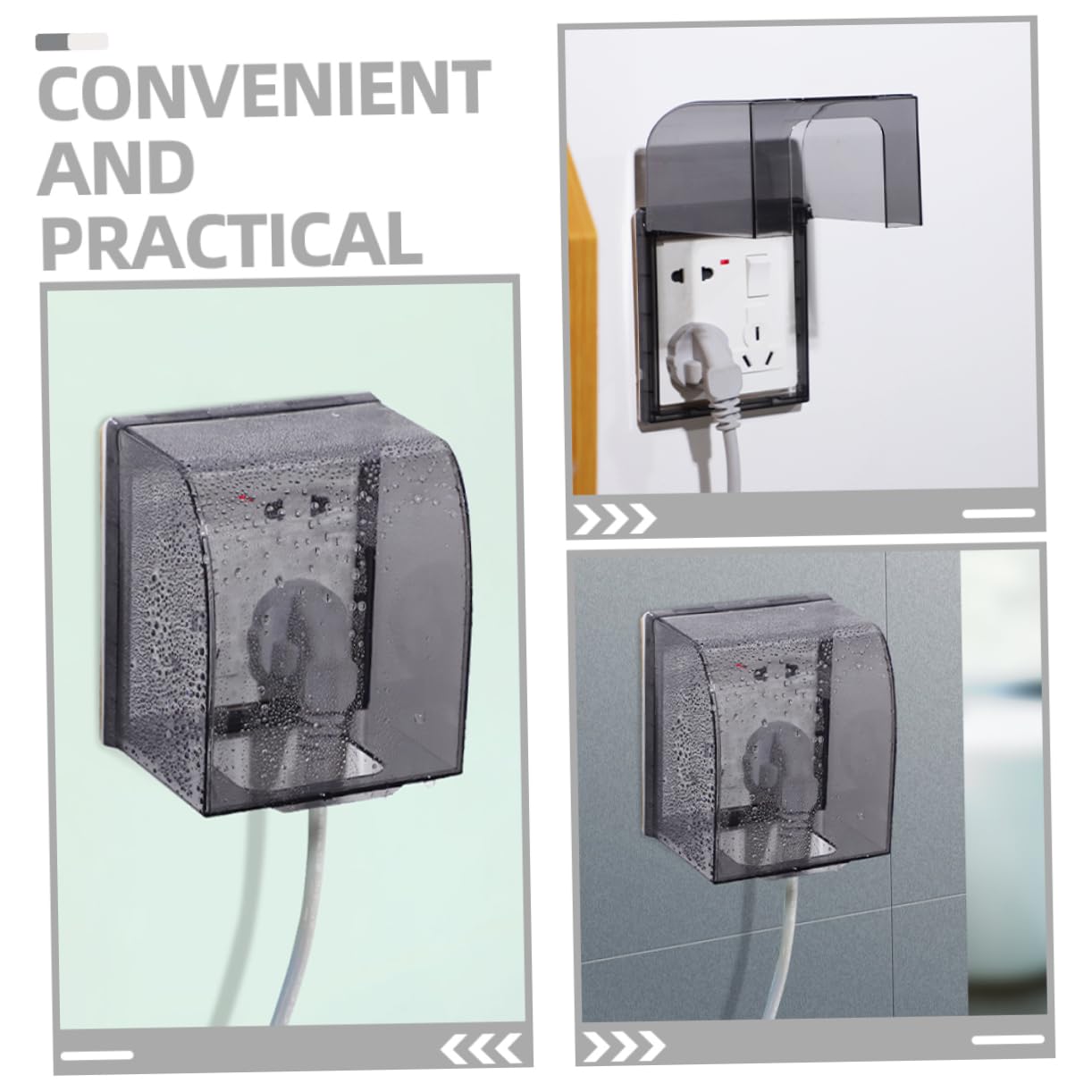 Tofficu 4 Set Copripresa Adesivo Per Esterni E Interni Protezione Elettrica Per Bagno Cucina E Ufficio Design Compatto E Resistente Spruzzi 2 Pezzi*4