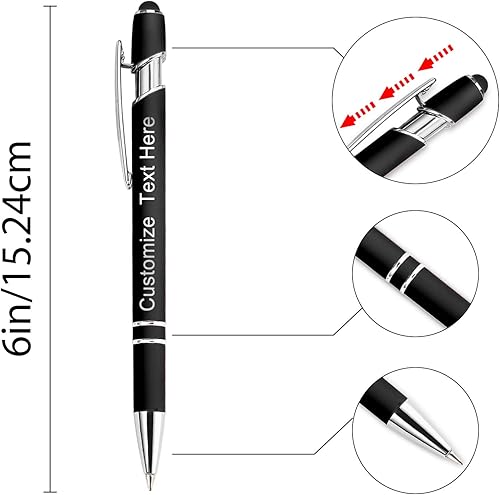 Miniatura 4 de 12 bolígrafos personalizados a granel con punta de lápiz capacitivo, bolígrafos personalizados con mensaje de logotipo y nombre, ideas de regalo