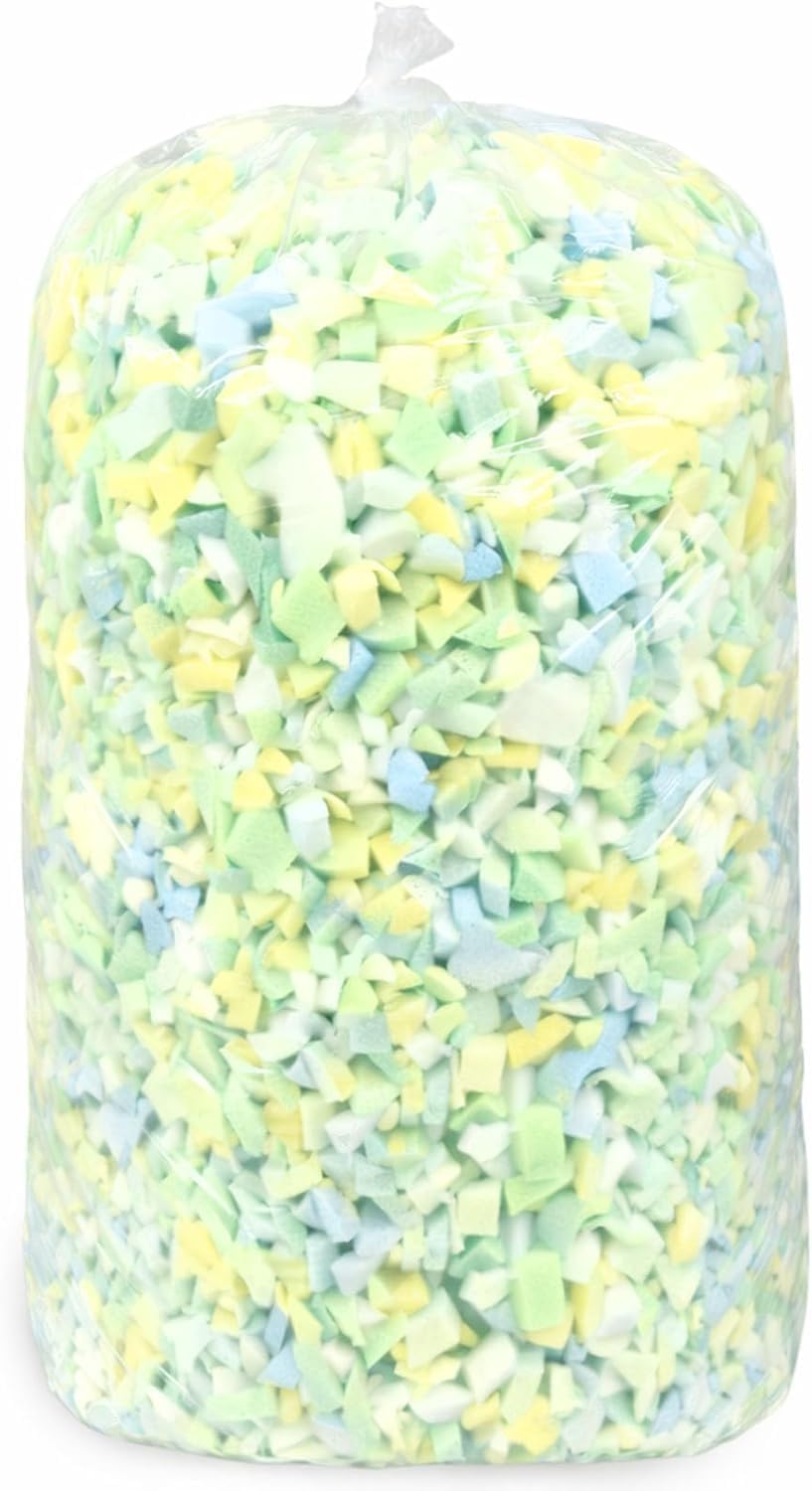 FOAM CRAFTER Multi Colour Shredded Memory Foam & Mixed Foam Filling, Bean Bag Refill, Cushion Stuffing Foam for Sofas, Pet Beds, Chairs & DIY Upholstery, 1kg