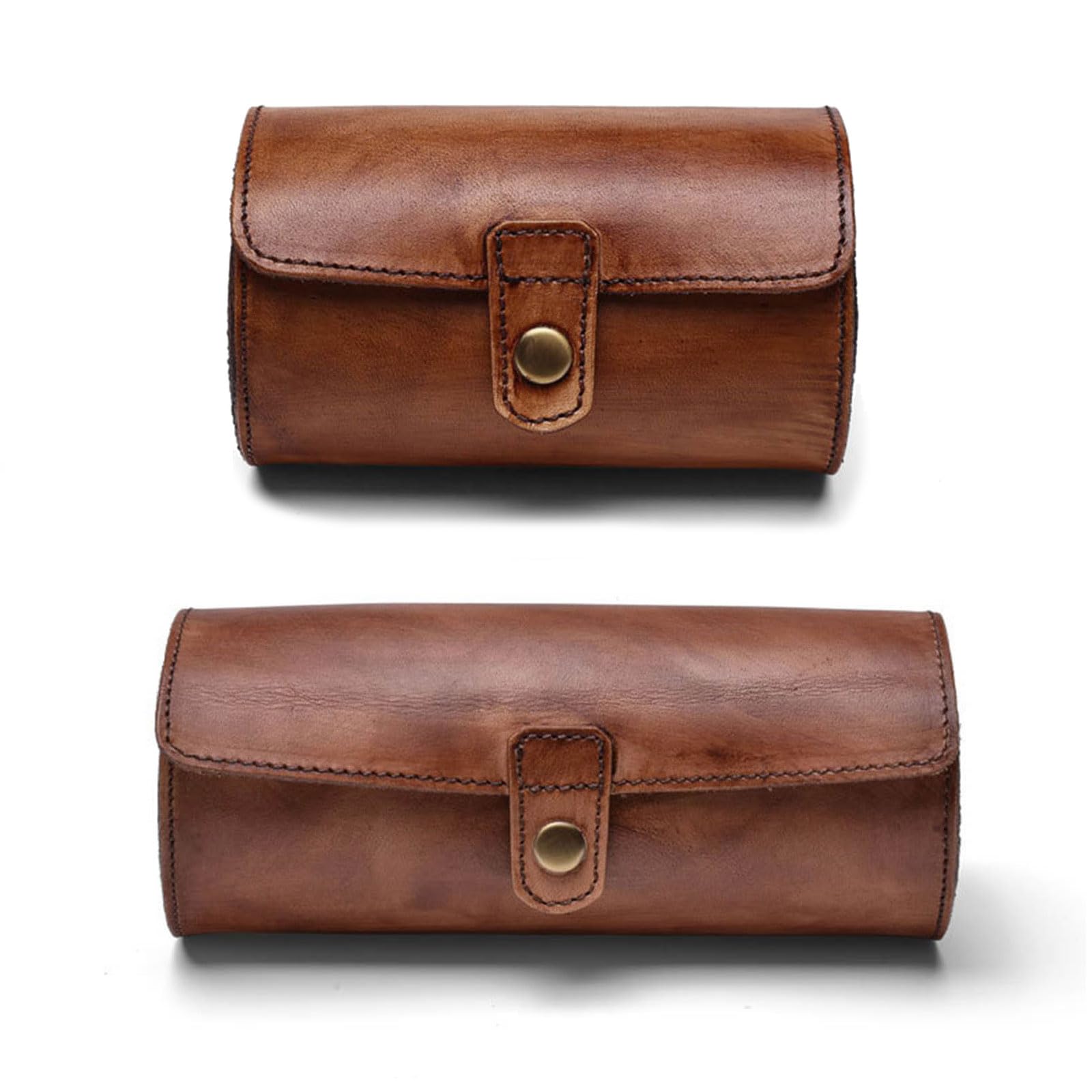 XJBTBA Rotolo per Orologi, custodie da Viaggio con Velluto di Lusso, Scatola Interna per Orologi, Multifunzionale, 2/3 Griglie, Pelle di Vacchetta Come descritto