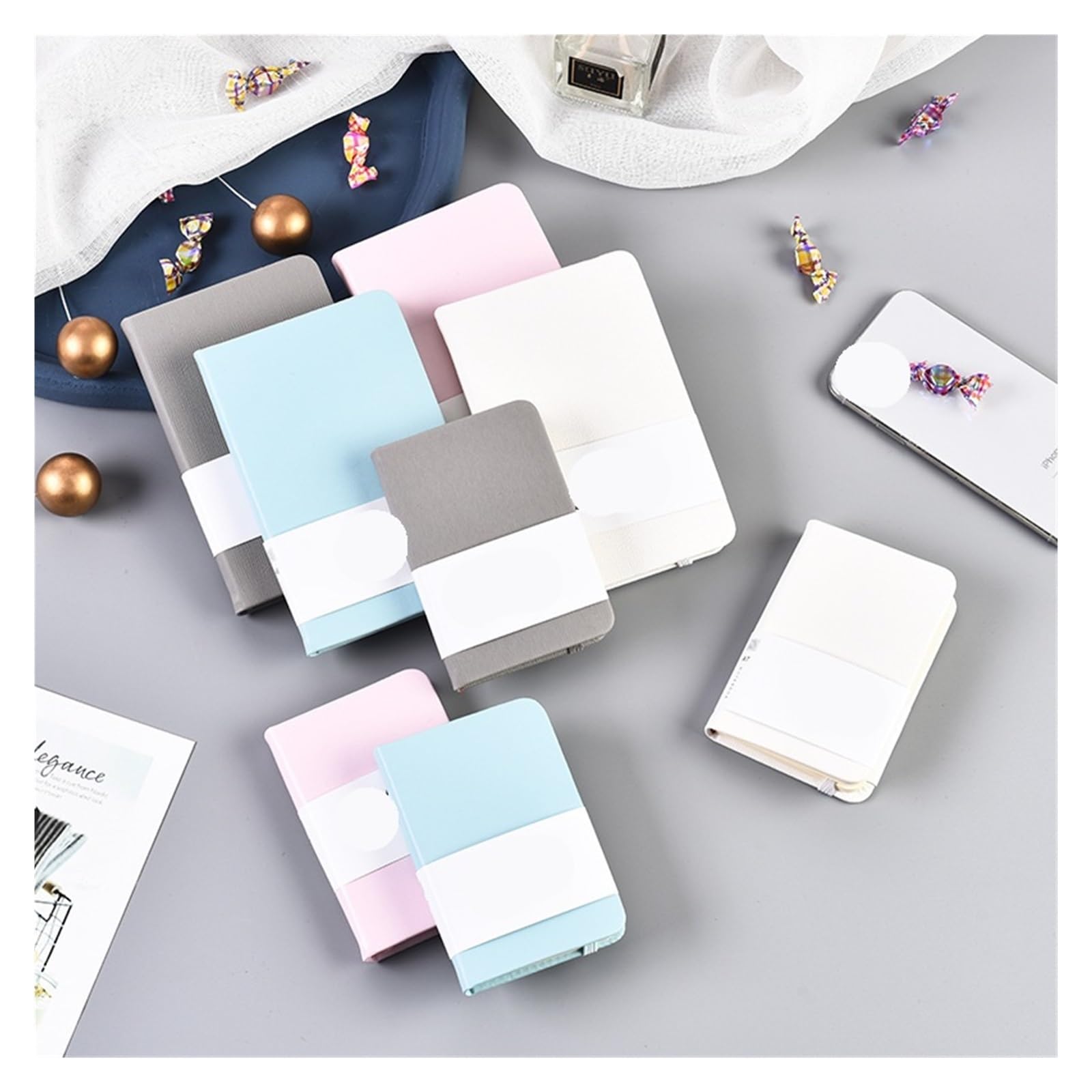 Inspirierendes Notizbuch 3 stücke A6 A7 Mini Notebook Tragbare Tasche Notizblock Memo Tagebuch Planer Agenda Organizer Sketchbuch Büro Schule Schreibwaren 100 blätter(White,A7)