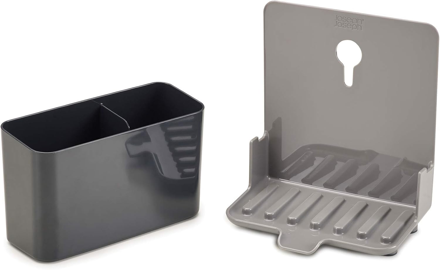 Joseph Joseph Caddy Tower Slimline Sink Caddy Kitchen Sink Organizer Sponge Holder Dishwasher-Safe, Gray