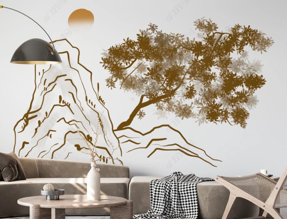 Papier peint intissé style ancien chinois fresque géante salon 400x280 cm