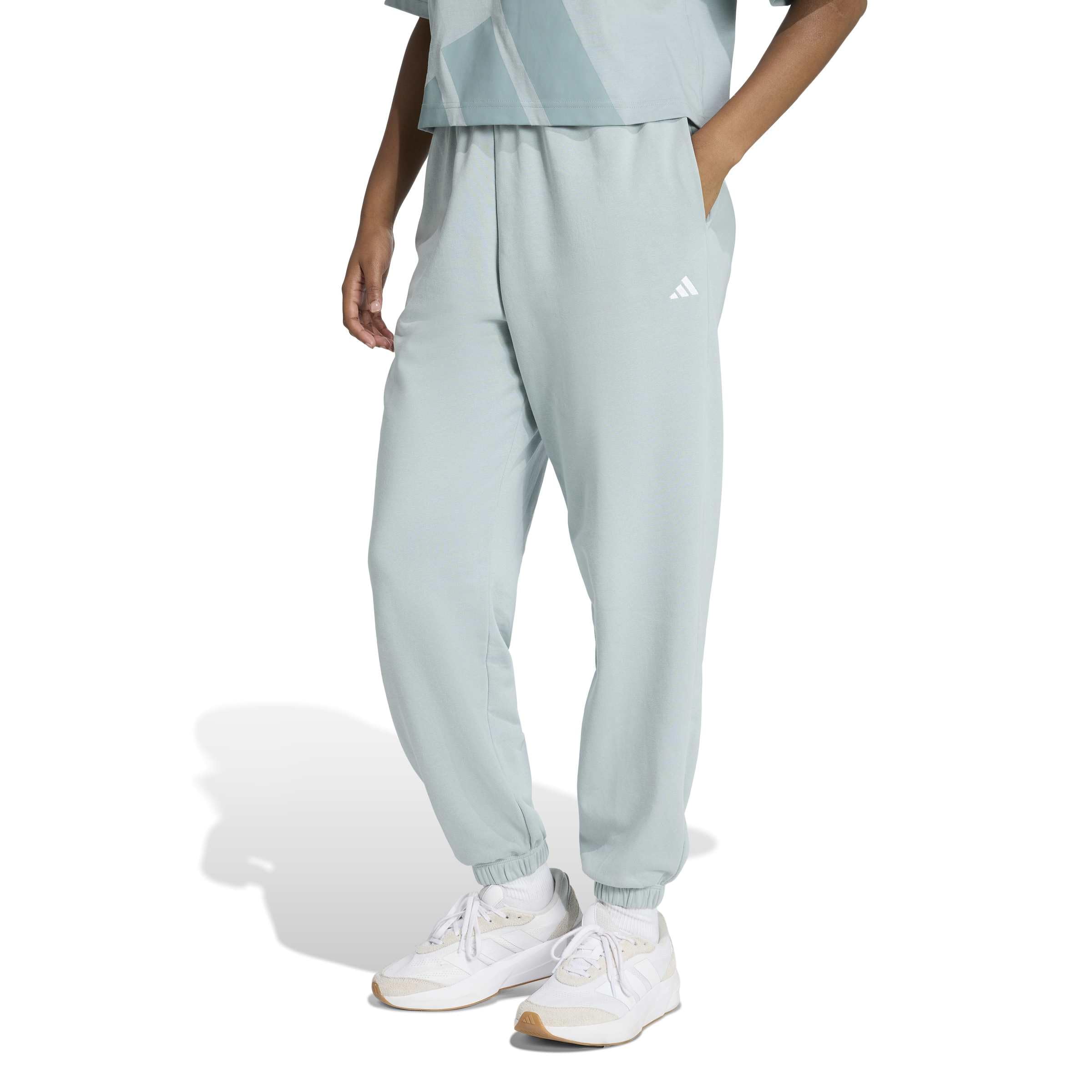 adidas Essentials Small Logo French Terry Cuffed Pants - Spodnie Kobiety