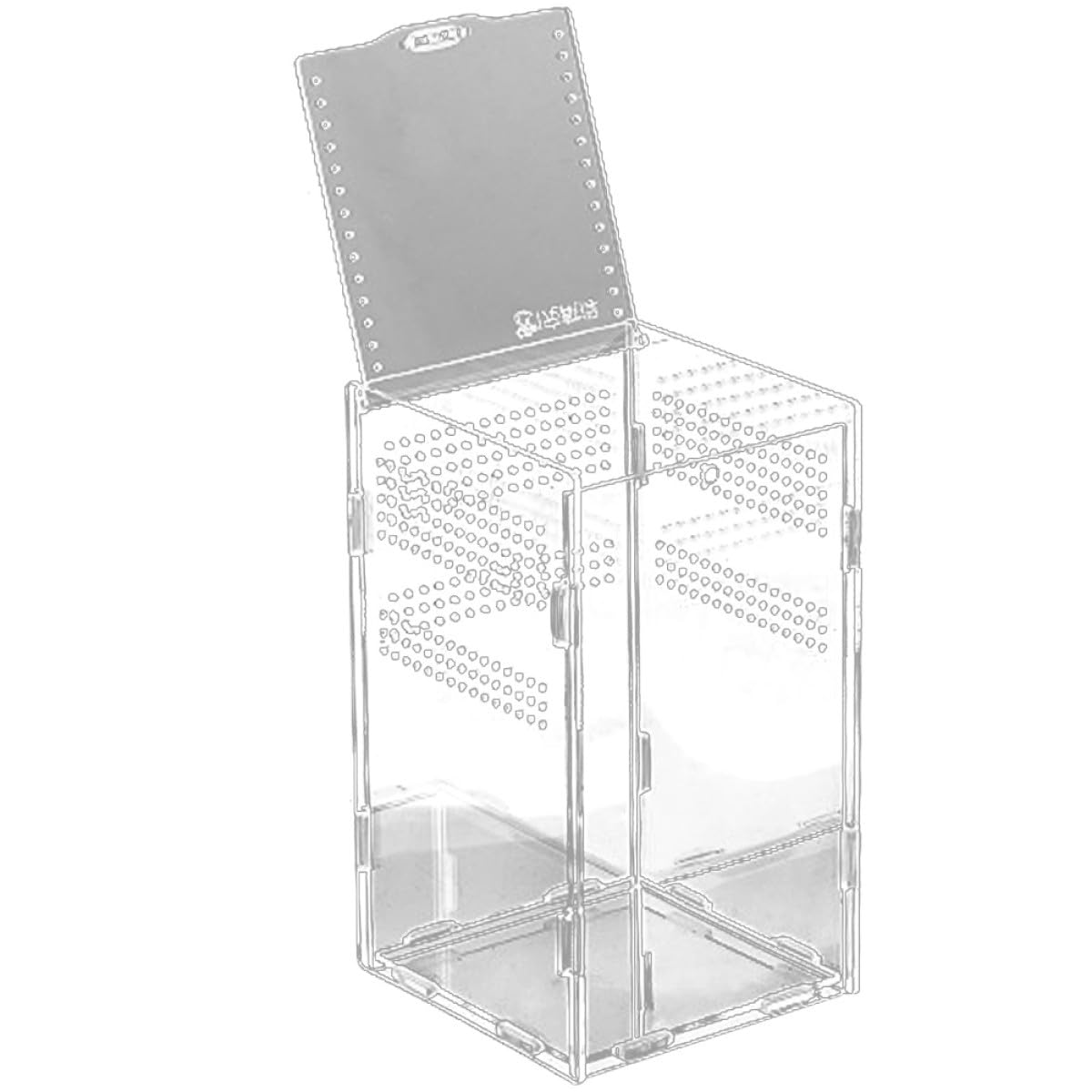 Durchsichtige Acryl Terrarienbox für Reptilien mit Stabilem Belüftungssystem und Konstantem Luftstrom Geeignet für Schlangen und Frösche im Terrarium