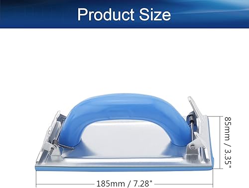 Miniatura 2 de Bettomshin Marco de pulido de papel de lija 7.283x3.346 in Soporte de hoja de papel de lija Herramienta de mano con mango de plástico para lijar,