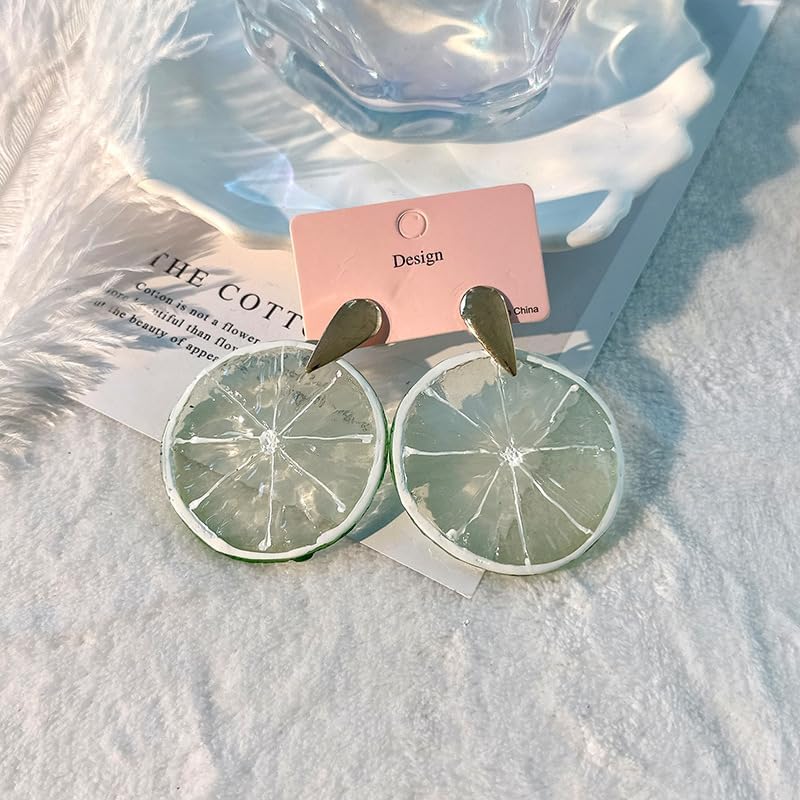 Lovely Fruit Earrings for Women ,Cute Lemon Lime Orange Dangle Drop Earrings Acrylic Fun Earrings Earrings Holliday Beach Vacation Jewelry - Image 2