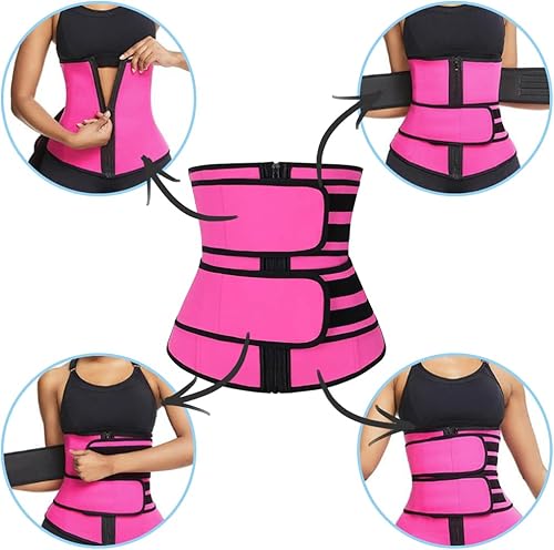 Miniatura 3 de YUANGUNGUN Entrenador de cintura para mujeres y hombres, moldeador de cuerpo ajustable, reductor de cintura con doble banda para el vientre