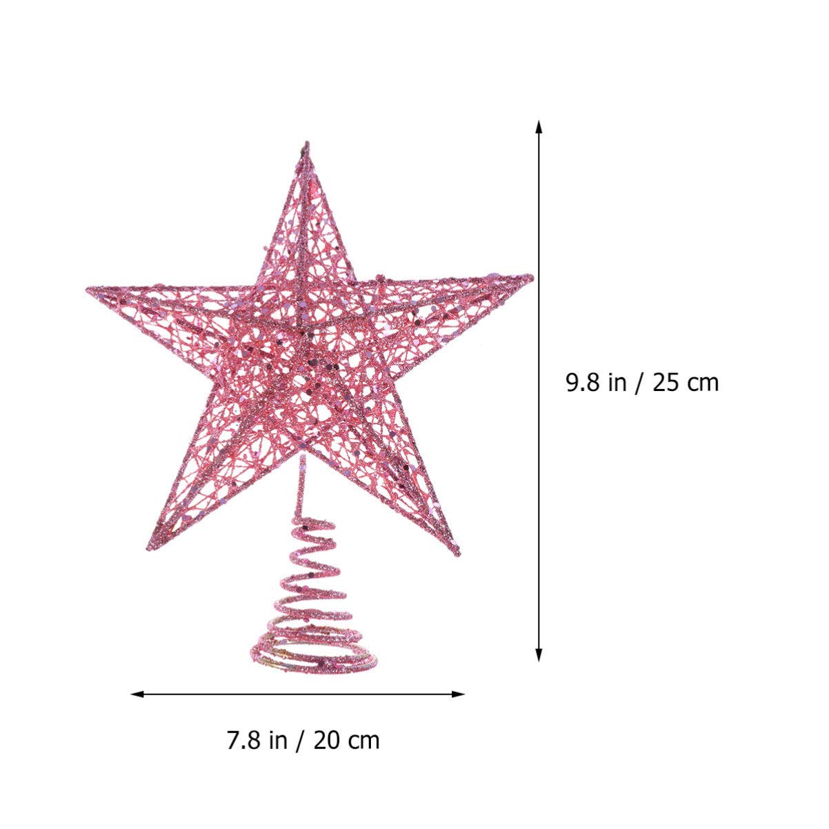Amazon Com Amosfun Glittered Christmas Tree Topper Star Treetop For Christmas Tree Decoration Or Home Decor Pink 25cm Home Kitchen