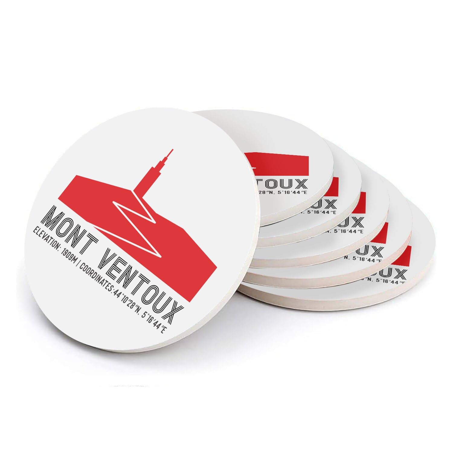 Sous-verre céramique anti-trace Mont Ventoux pour protéger vos tables des verres