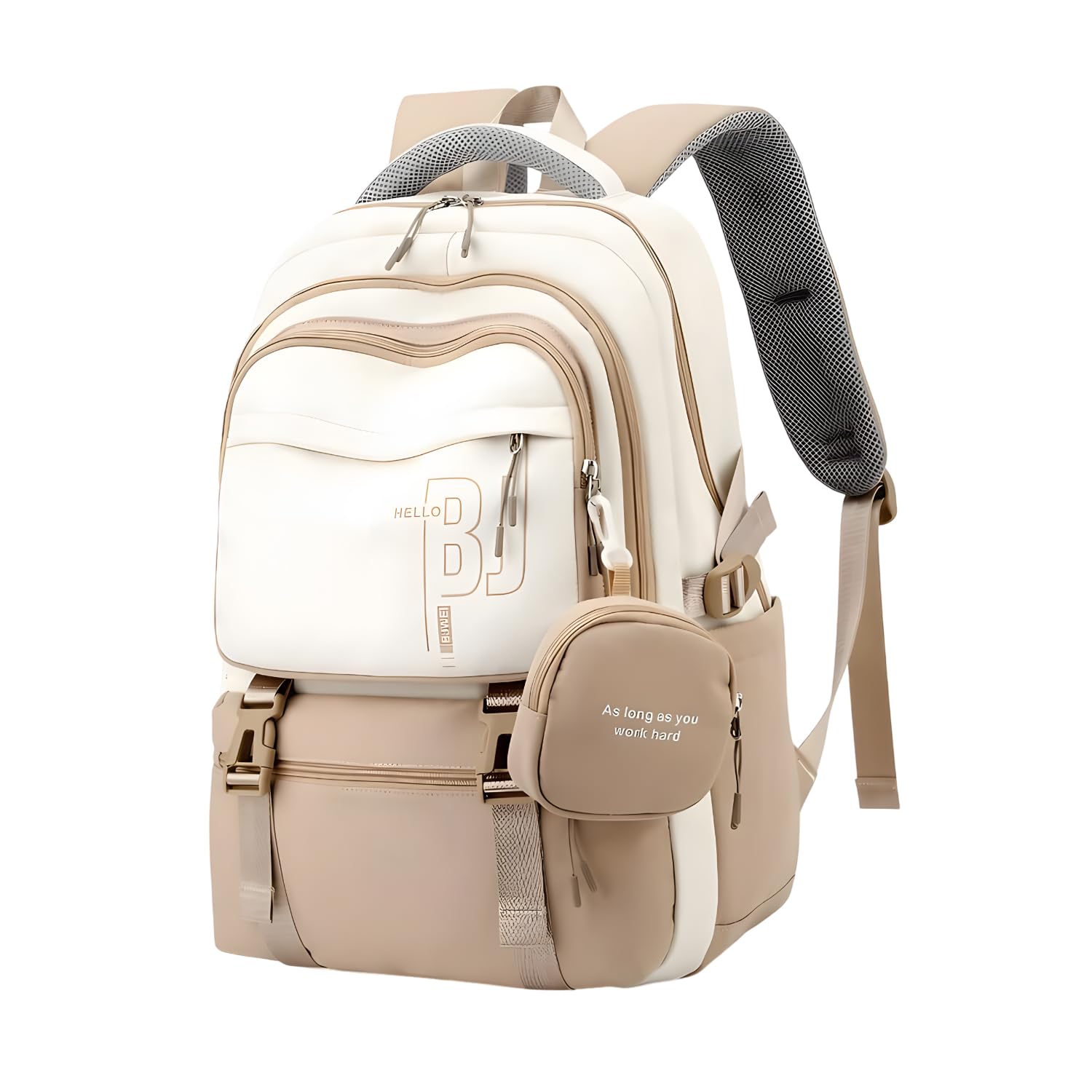 Girls Backpack School Backpack with Small Zipper Pouch Fashion Nylon with Padded Shoulder Straps & Handle Design Multi Compartment Large for School,Camping,Travel